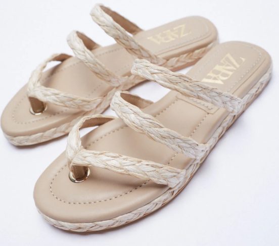 sandalias trenzadas claras zara