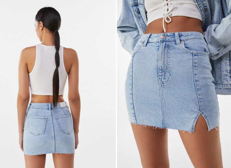 FALDA DENIM HIGH WAIST MINI