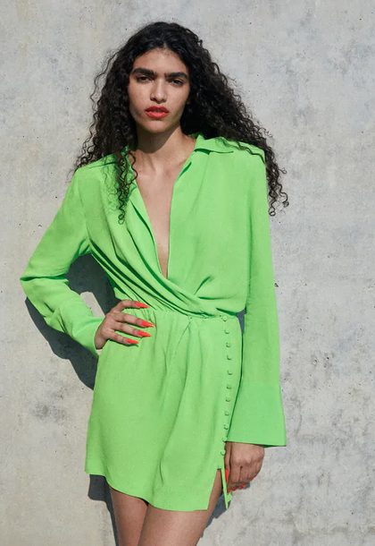 vestido verde Zara