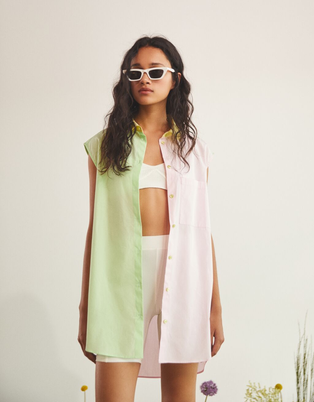 camisa sin mangas bershka