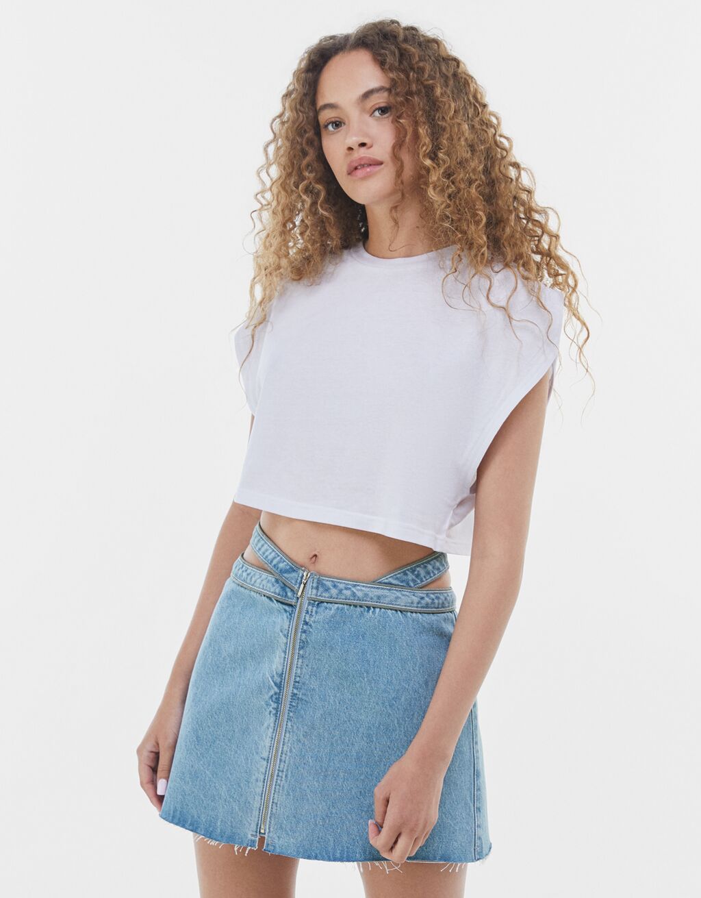 falda denim cut out