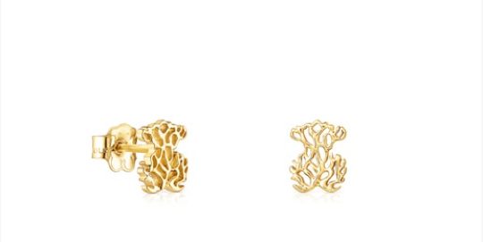 pendientes osos oro