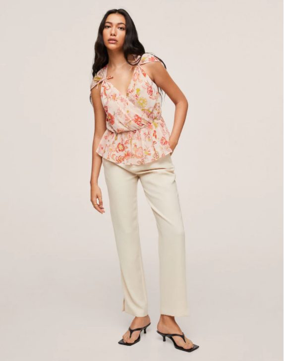 blusa escote cruzado