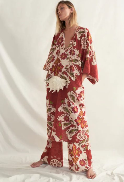 pantalon estampado lino zara