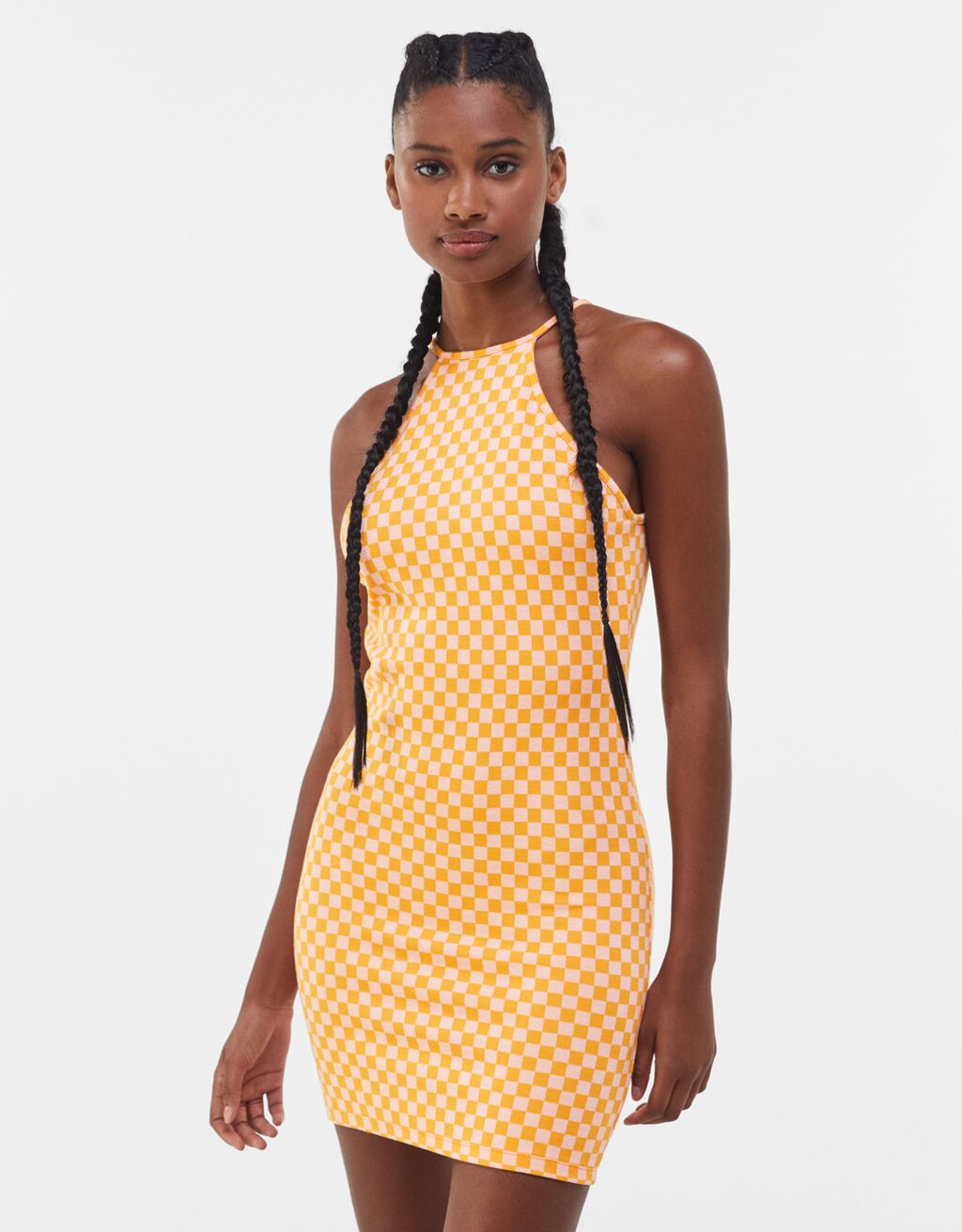 vestido halter bershka