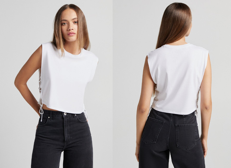 CAMISETA LACE UP LATERALES DE BERSHKA