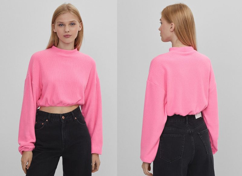 CAMISETA RIB CROPPED GOMA DE BERSHKA