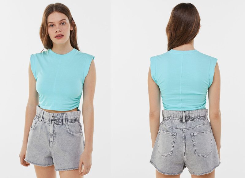 CAMISETA SIN MANGAS PLIEGUES LATERALES
