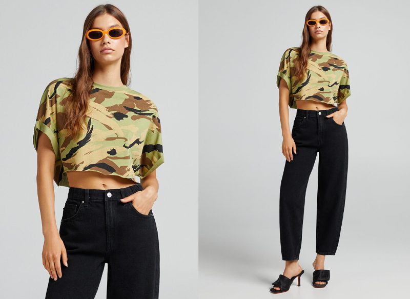CAMISETA CROPPED DE BERSHKA