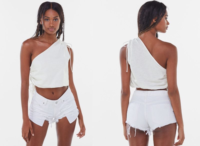 BLUSA ASIMÉTRICA ALGODÓN LINO DE BERSHKA