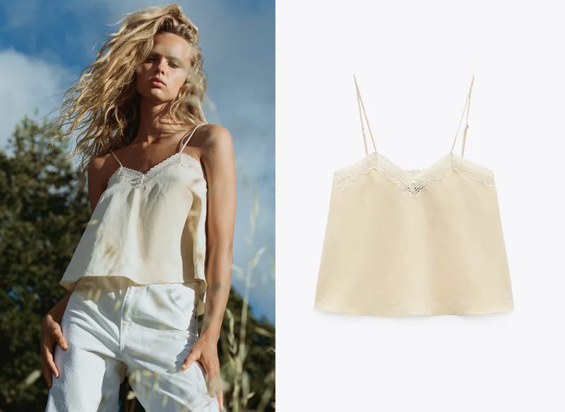 TOP LENCERO CON LINO DE ZARA