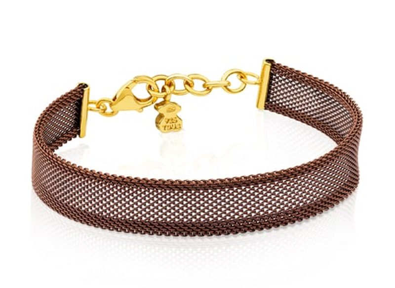 PULSERA DE ACERO Y PLATA VERMEIL ICON MESH DE TOUS