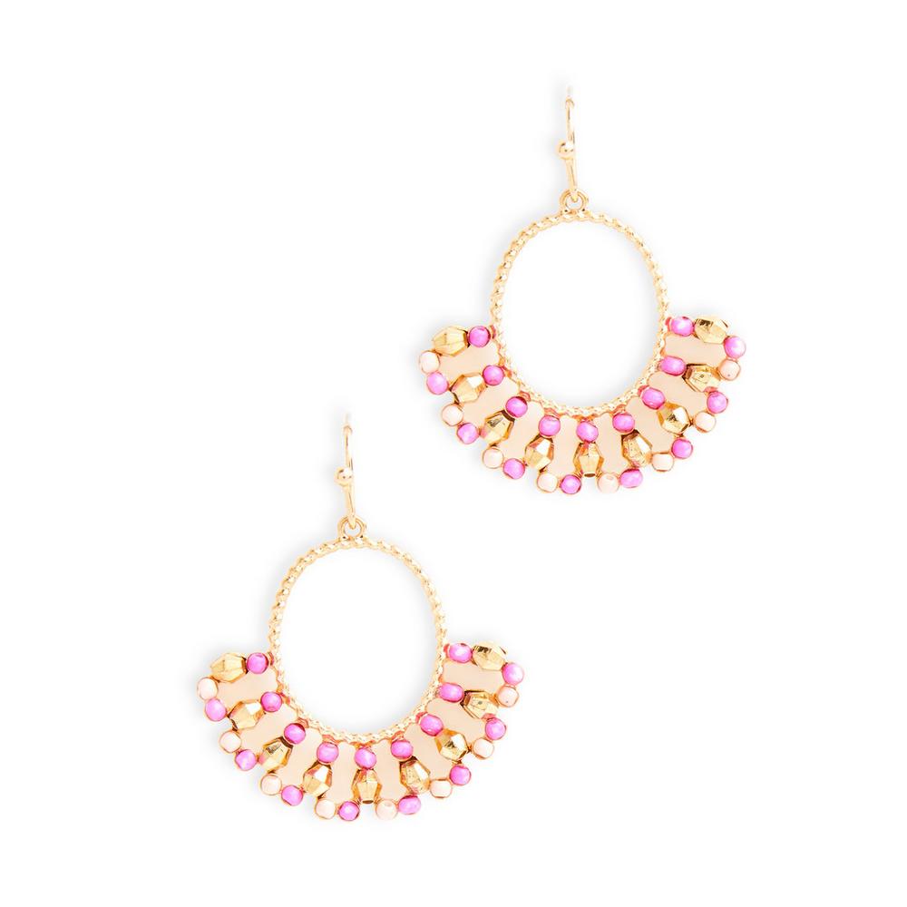 pendientes dorados rosas