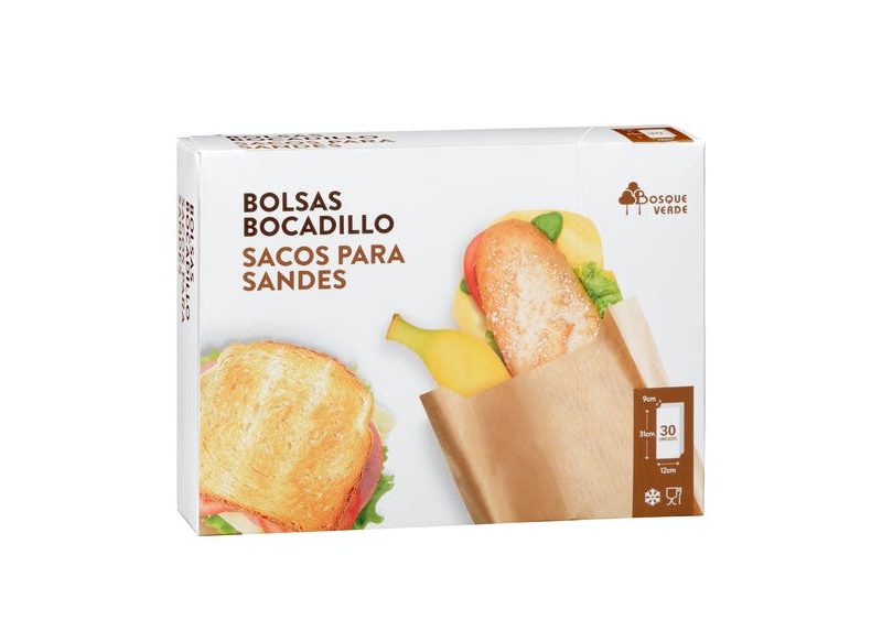 BOLSAS DE PAPEL PARA BOCADILLOS BOSQUE VERDE