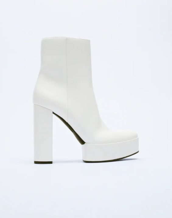 botin blanco plataforma