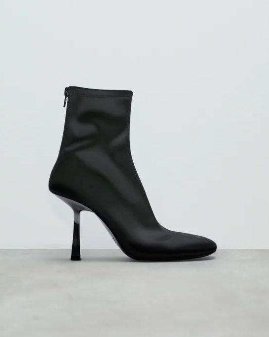 botin tacon metalizado