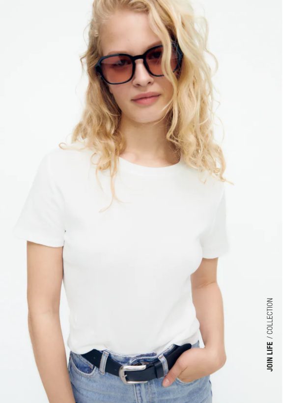 camiseta manga corta blanca zara