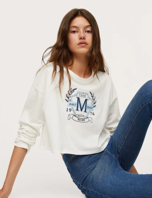 camiseta manga larga estampada