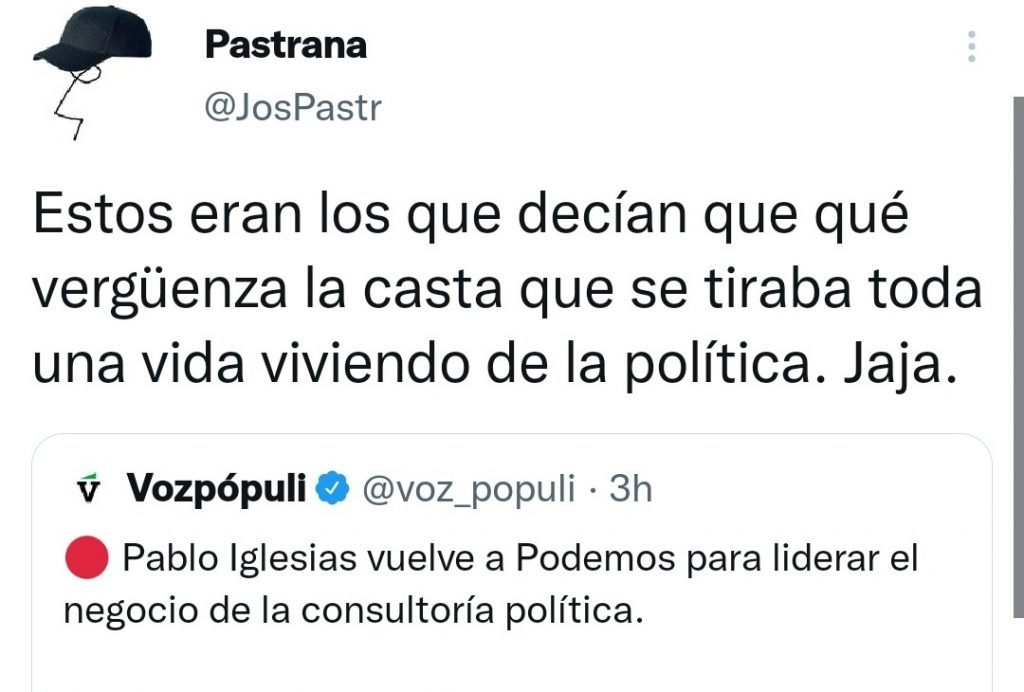 Pablo Iglesias no dura ni cuatro meses fuera de la política y vuelve a Podemos 1 Moncloa twitter pablo iglesias Moncloa