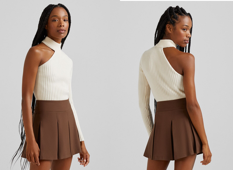 JERSEY ASIMÉTRICO CUELLO ALTO DE BERSHKA