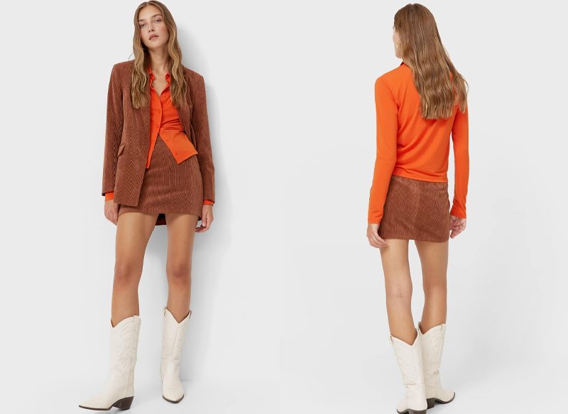 FALDA MINI PANA DE STRADIVARIUS