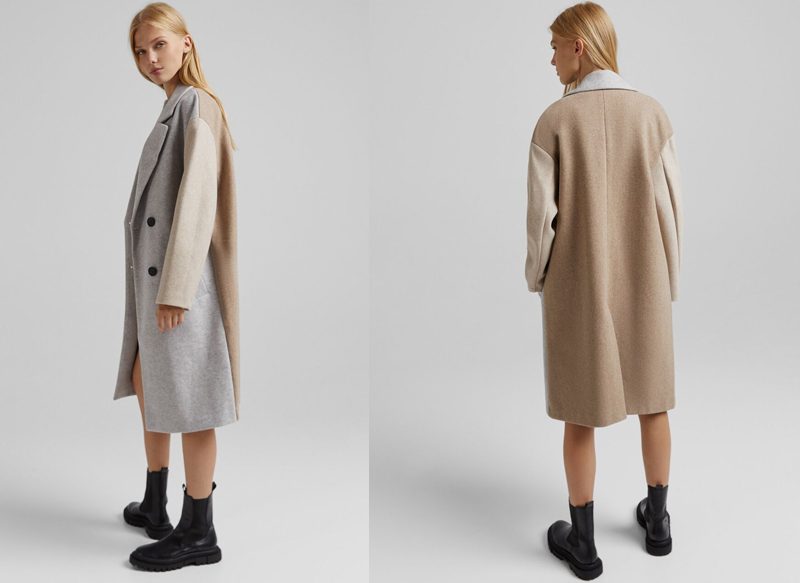 ABRIGO CONTRASTE DE BERSHKA
