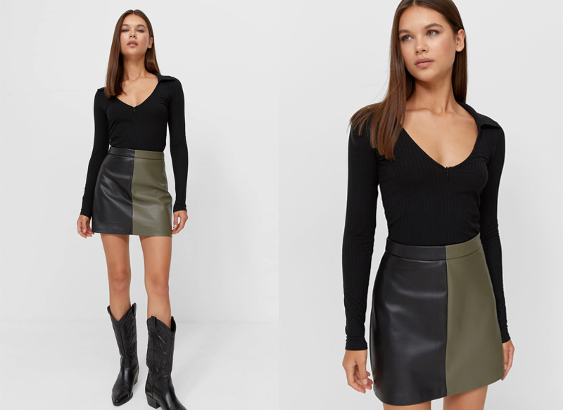 FALDA MINI COLOR BLOCK DE STRADIVARIUS