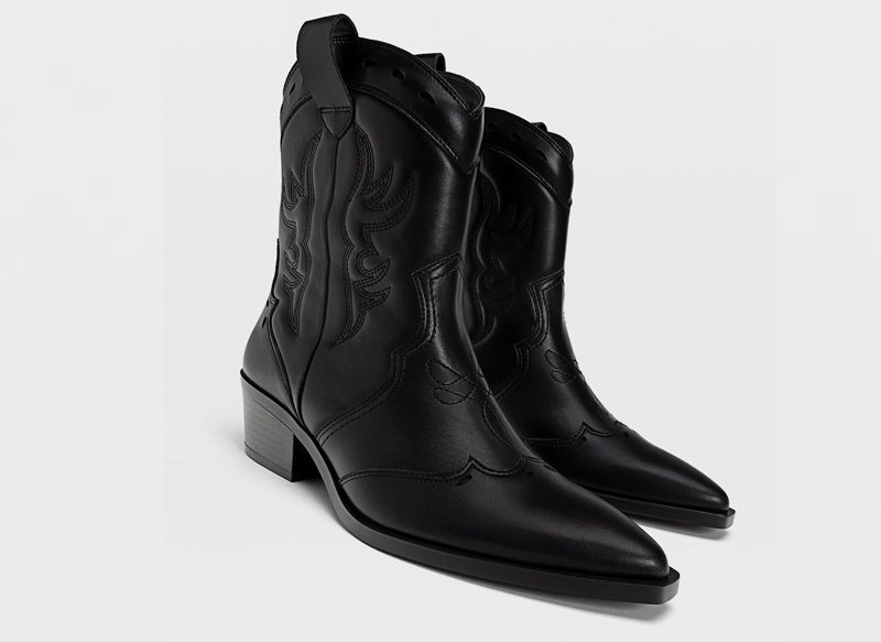 BOTINES COWBOY NEGROS DE STRADIVARIUS