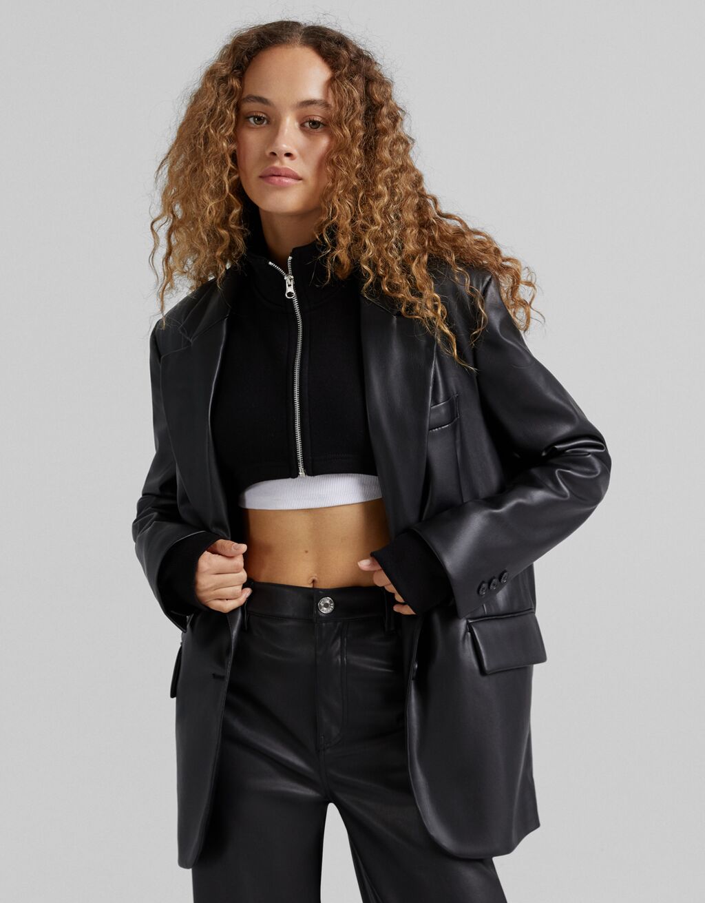 blazer efecto piel
