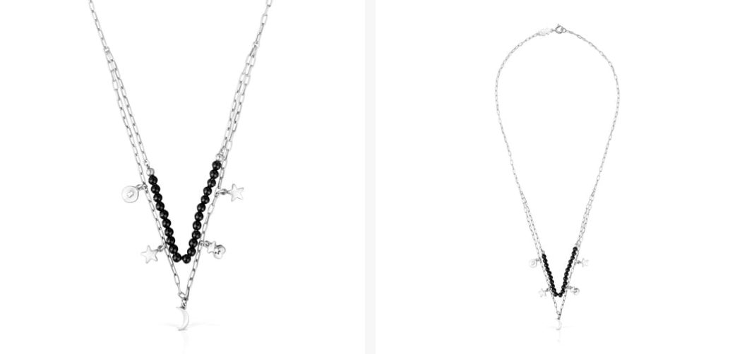 collar doble plata tous