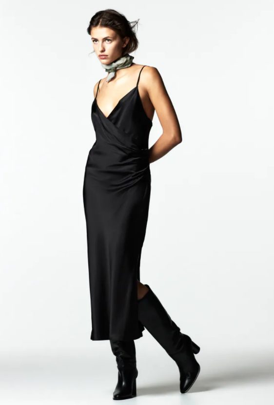 vestido drapeado zara