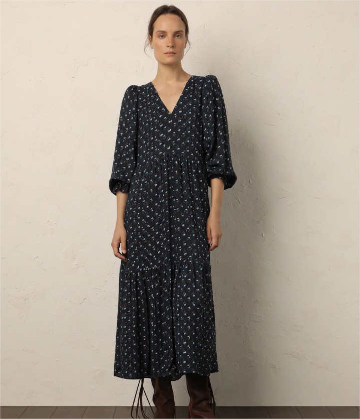 vestido largo estampado lloyds