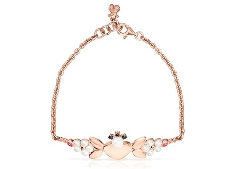 PULSERA DE PLATA VERMEIL ROSA CON GEMAS REAL SISY DE TOUS