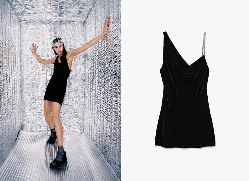 VESTIDO TERCIOPELO CADENA DE ZARA