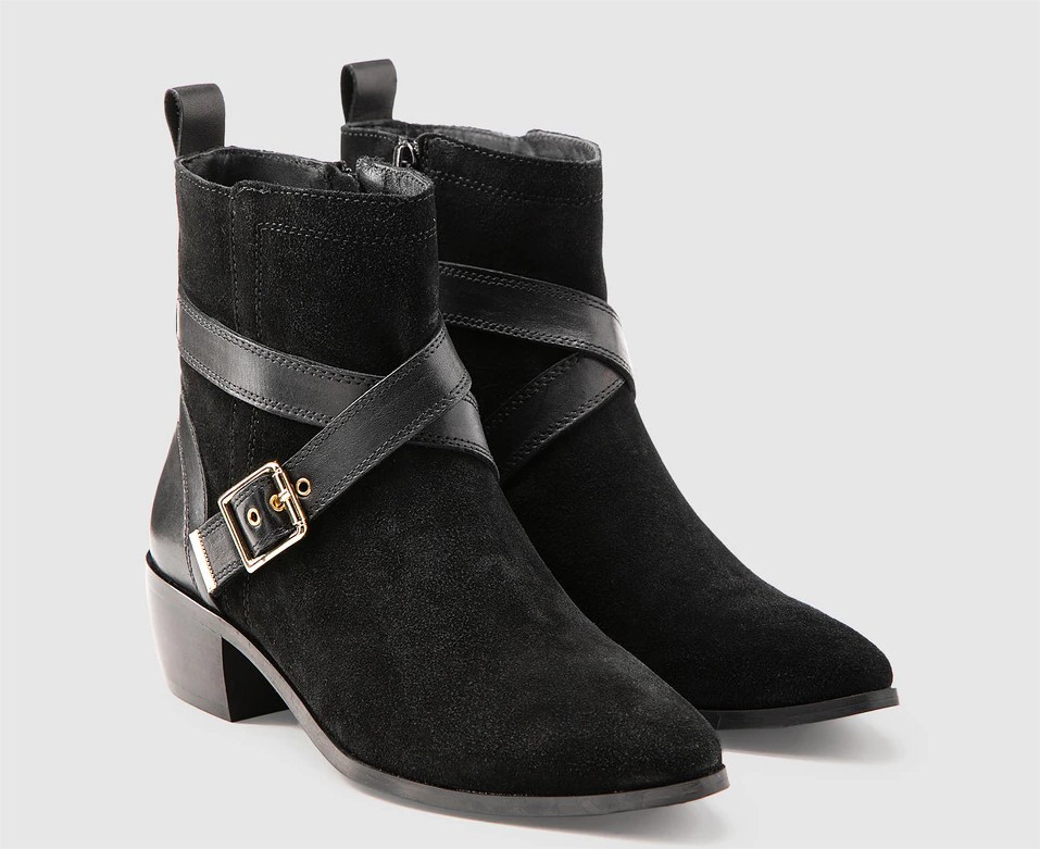 botines formula joven serraje negros