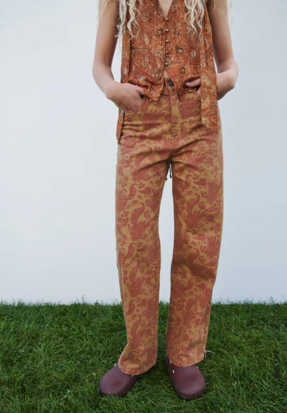 pantalon recto estampado