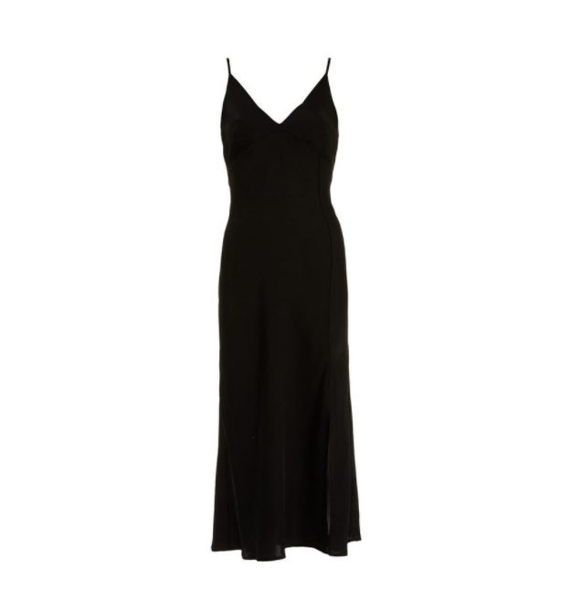 vestido midi saten