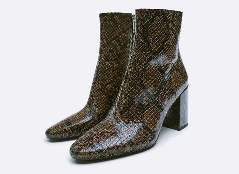 BOTÍN TACÓN ANCHO ESTAMPADO ANIMAL