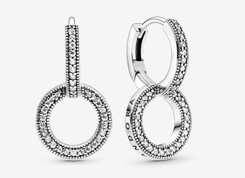 PENDIENTES DE ARO DOBLE BRILLANTES DE PANDORA