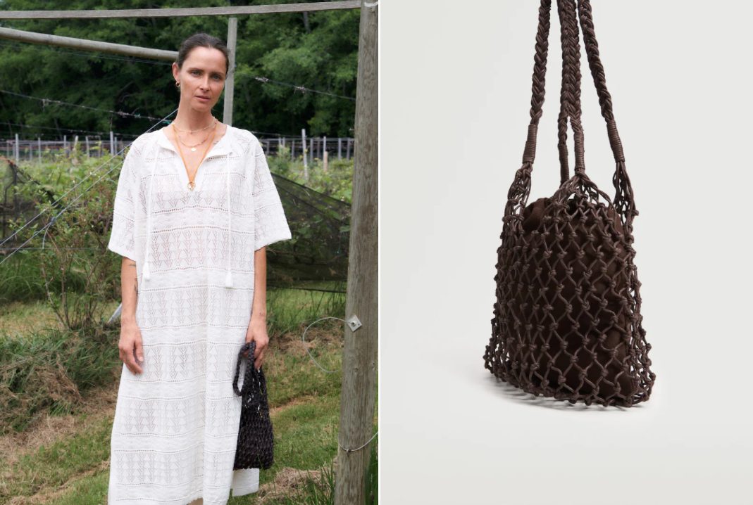 bolso saco trenzado mango