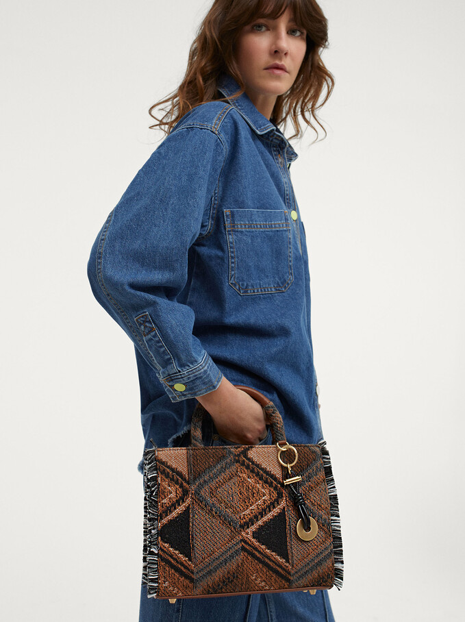 bolso tote jacquard