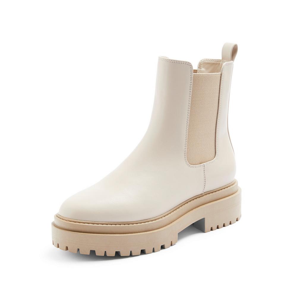 botines chelsea beige