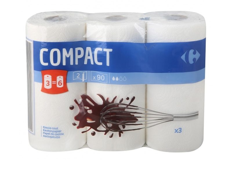 PAPEL DE COCINA COMPACT CARREFOUR, UNO DE LOS MEJORES PARA LA OCU