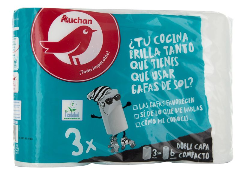 AUCHAN, EL MEJOR PAPEL DE COCINA DE SÚPER PARA LA OCU