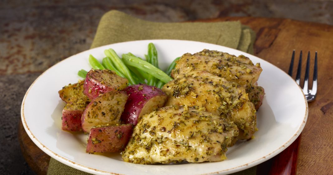 caldo pollo a la mostaza