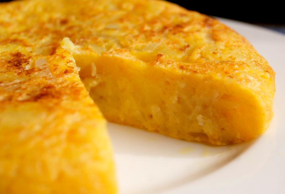 tortilla de patatas muy cuajada