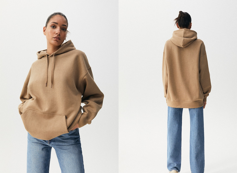SUDADERA OVERSIZE CAPUCHA COLOR DE PULL&BEAR