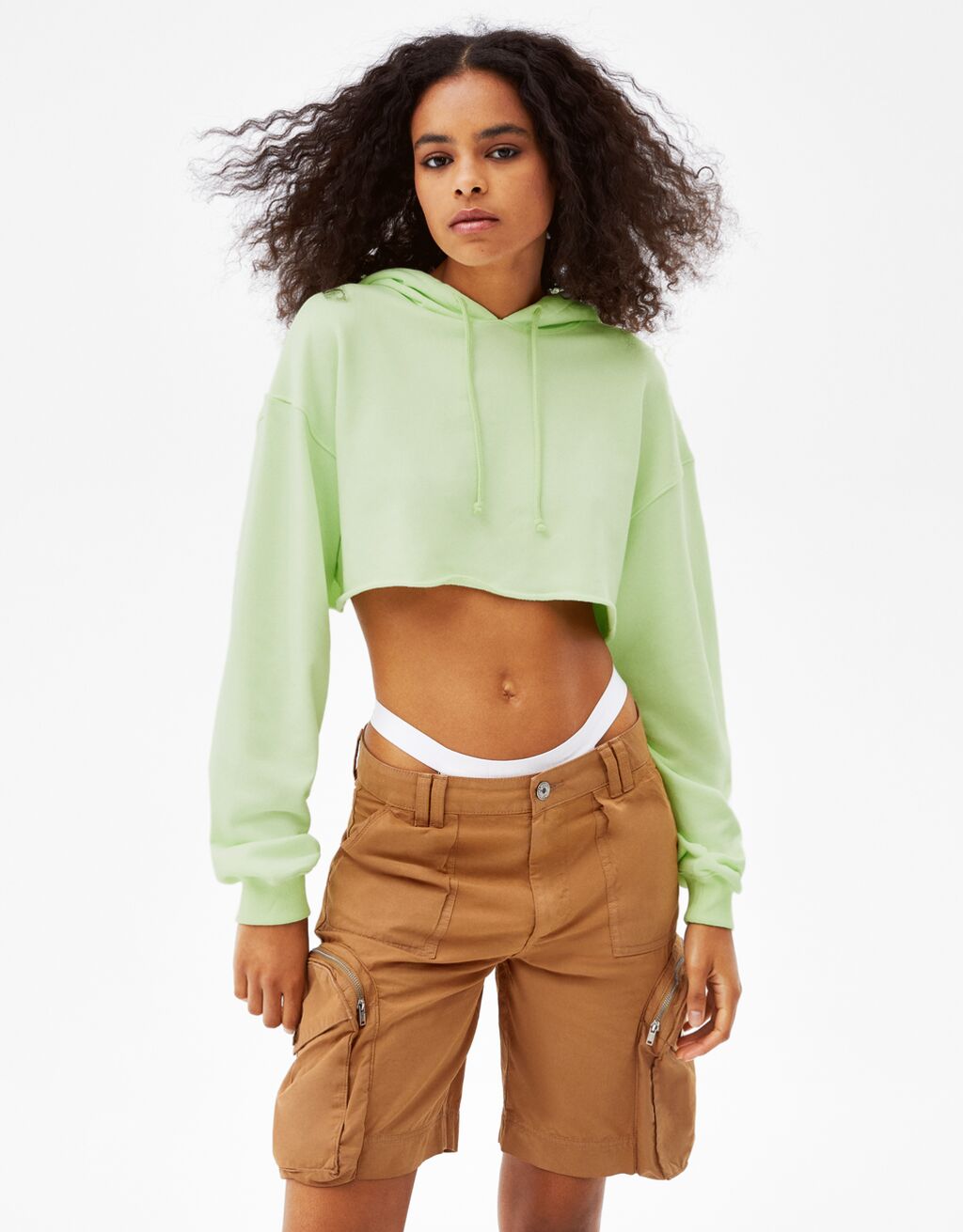 sudadera capucha crop