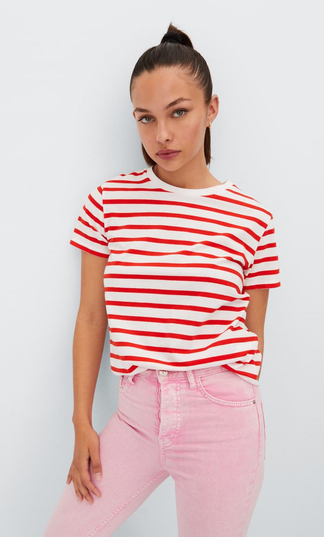 camiseta rayas stradivarius