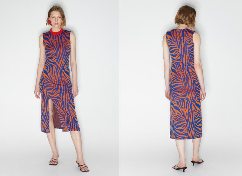 VESTIDO MIDI CEBRA DE SFERA